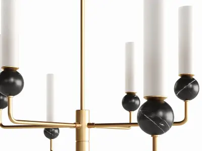 Paula brass pendant light fixture 3D model