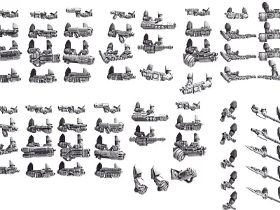 Tempest Legion and Black Knights - Ranged and Melee Upgrade pack 3D print model