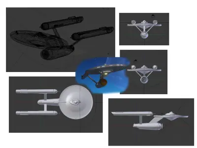 Starship USS Enterprise Low-poly 3D model