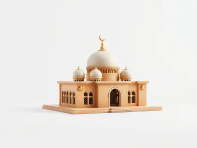 Stylized Mosque Dome Crescent model pack Low-poly 3D model