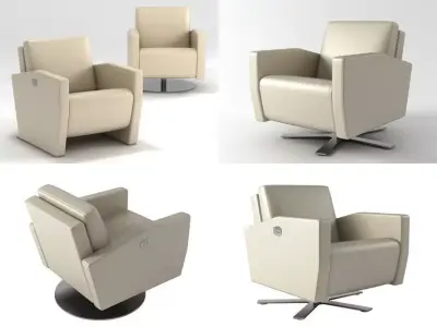 Lenis swivel recliner chair 3D model