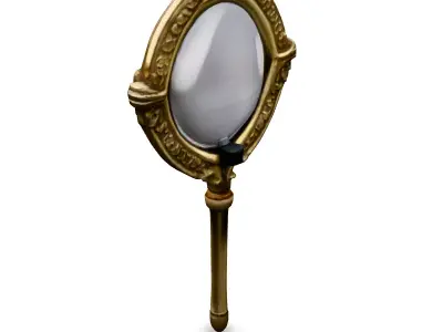 Ornate Gold Magnifying Glass Low-poly 3D model