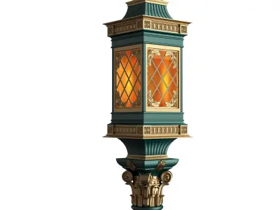 Classic Street Light 0201 Low-poly 3D model