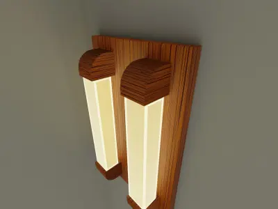 Wooden Wall Lamp Free low-poly 3D model