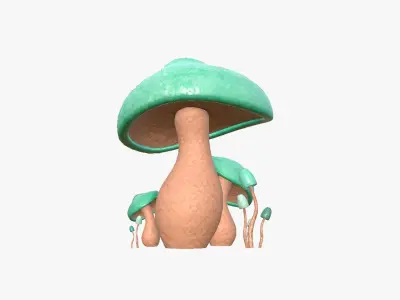 Fantasy Mushroom A11 Realistic - Scene Backdrop Design Low-poly 3D model