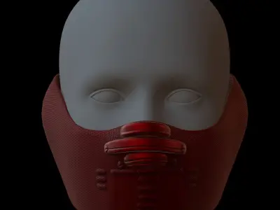 Gas mask helmet 3d model scifi Low-poly  Low-poly 3D model