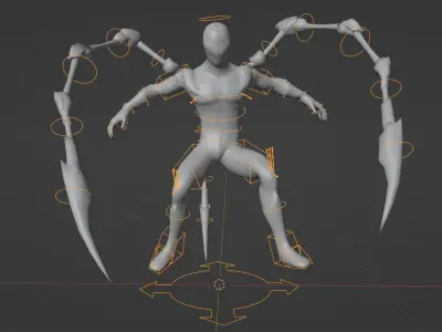Iron spider man rigged 3D model