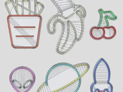 Neon Sign Pack 2 Low-poly 3D model