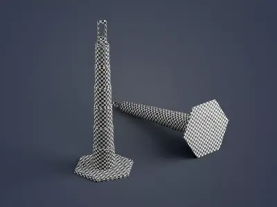 Traffic-Crowd Barrier Control - Delineator Channelizer Post  Low-poly 3D model