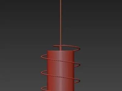 Carly 1 Light  W Gold Leaf Pendant with White Linen Shade 3D model