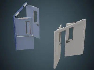 Hospital Door 1A Low-poly 3D model