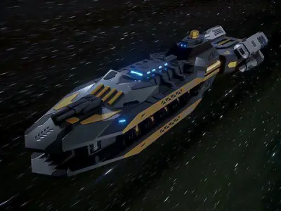 The Serpent Spaceship Low-poly 3D model Low-poly 3D model