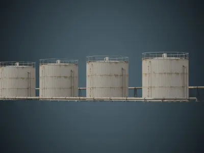Refinery 1B Low-poly 3D model