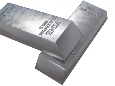 Platinum Bar Low-poly 3D model