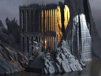 Ishtar Winged crescent mountain 6  3D model