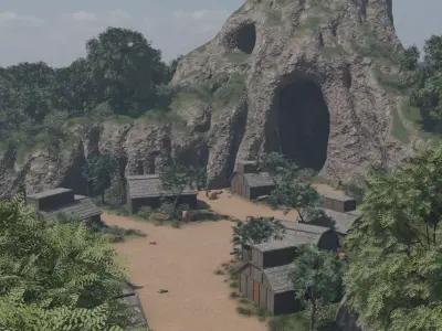 Enchanted Tree Village 3D model