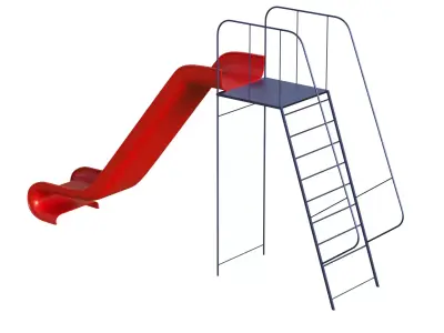 Red Playground Slide Low-poly 3D model