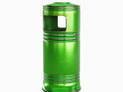 Metal Street Trash Bin 05 Low-poly 3D model