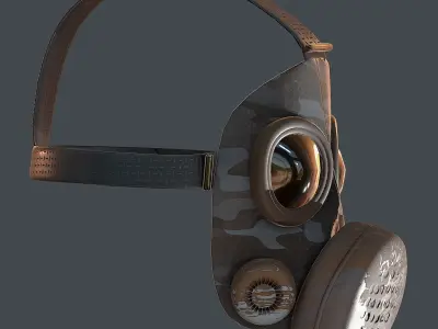 Gas mask helmet 3d model scifi Low-poly  Low-poly 3D model