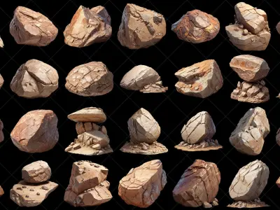 112 Transparent Mountain Rocks Game Assets Texture