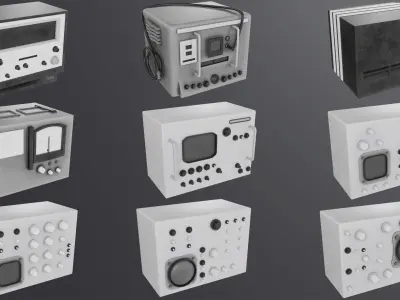 Stylized Retro Scifi Pack  Low-poly 3D model