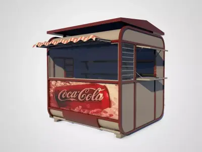 Kiosk coca cola vending machine 3D model
