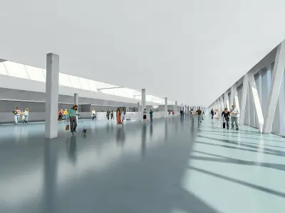 Port Terminal Building Low-poly 3D model