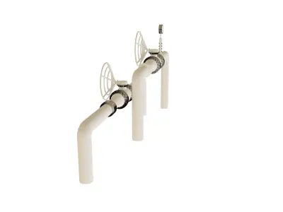 Industrial Gas Pipes m3 3D model