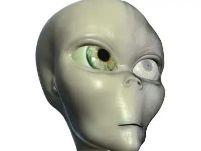 Alien head 001 3D model