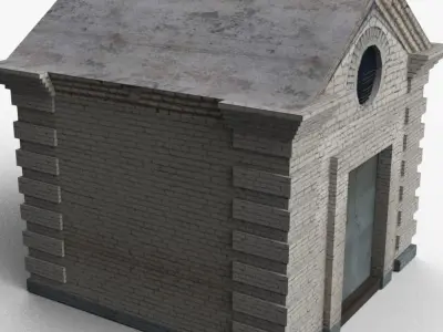 Small bulding 2 Old Electrical Substation Low-poly 3D model