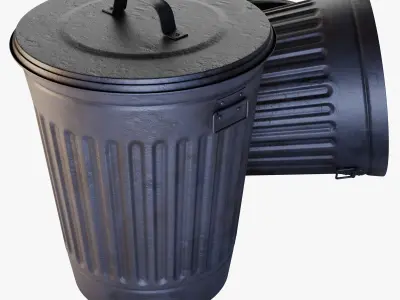 Old Garbage Can 3D model