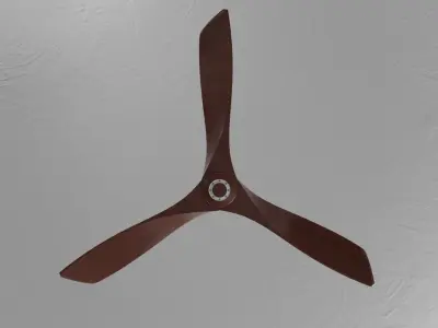  3D Wooden Ceiling Fan 3D model