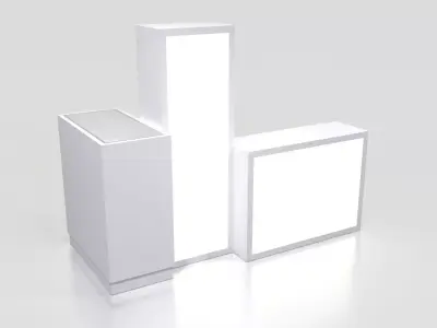 Tall Exhibition Display Stand Pack  Modular Showcase 3D Models 3D model