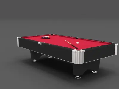 8 Ball Pool Table Red 3D model
