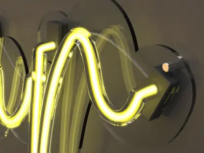 Bonjour - Neon Sign 3D model