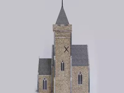 Church Low-poly 3D model 9