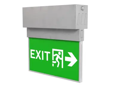 Exit Sign Set Low-poly 3D model