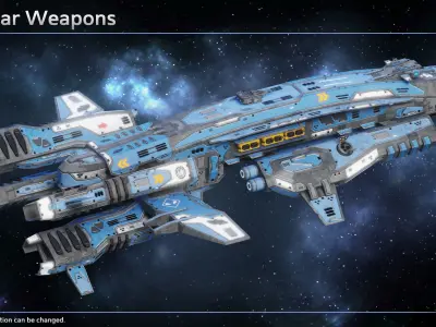 Spaceship Frigate Predator Low-poly 3D model