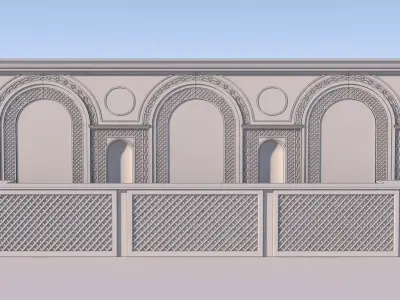 Bar with backdrop 3D model