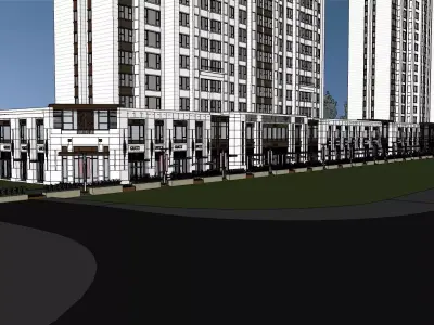 neoclassical minimal design apartment along shopping mall 3D model