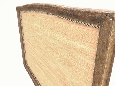 Wall signboard C Low-poly 3D model