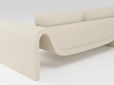 Sofa in a modern minimalist style in beige tones 3D model