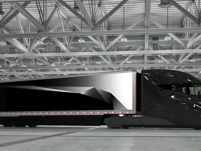  Futuristic Modern Truck Black Rigged for Maya 