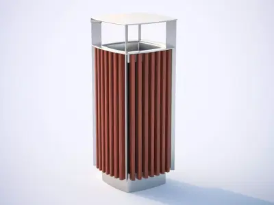 Metal trash container 3D model