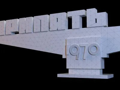 Pripyat monument sign Low-poly 3D model