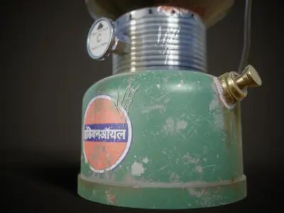 Indian gasoline lantern Low-poly 3D model