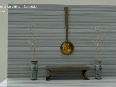  yoga entrance sitting 3d model 3D model