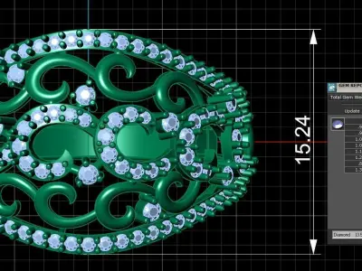Diamond Ring for Women 3D print model 34