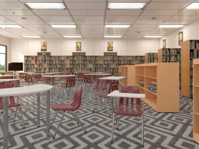  Large School Library 
