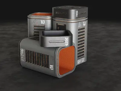 Sci-Fi Crate 1 Low-poly 3D model